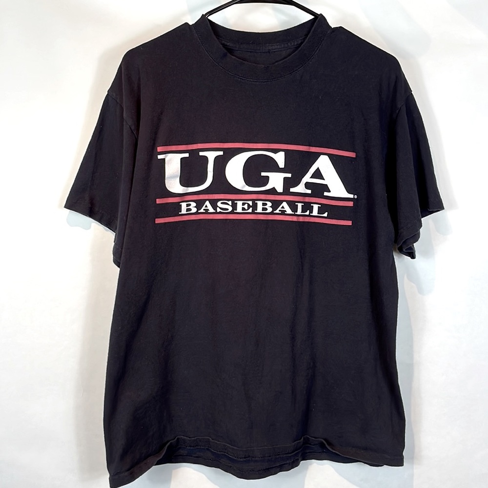 Men's black Cotton UGA Baseball short-sleeve tee in Large